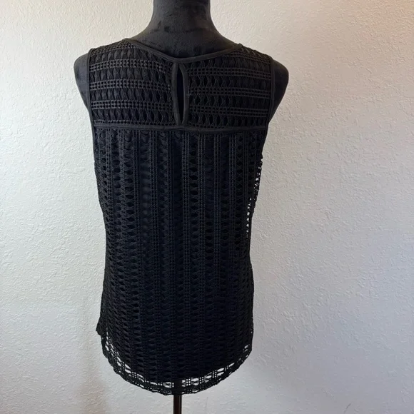 NAIF Black Crochet Detail Tank Top - Picture 3 of 7